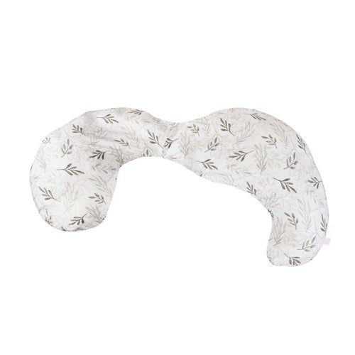 BOPPY TOTAL BODY PILLOW W/ REMOVABLE PILLOW COVER GRAY WISPY LEAVES