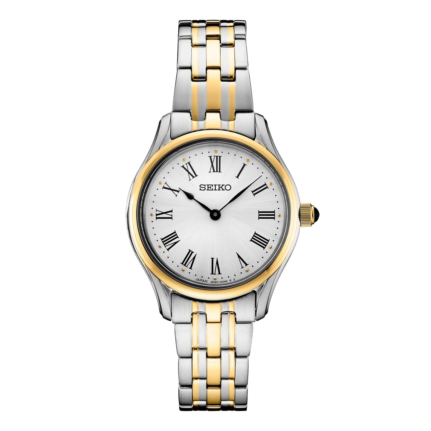 LADIES ESSENTIALS 2-TONE STAINLESS STEEL WATCH, SILVER