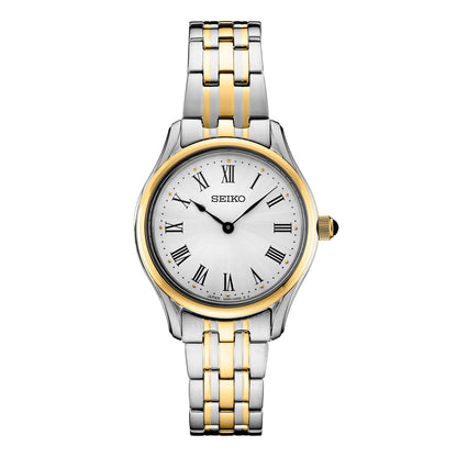 LADIES ESSENTIALS 2-TONE STAINLESS STEEL WATCH, SILVER