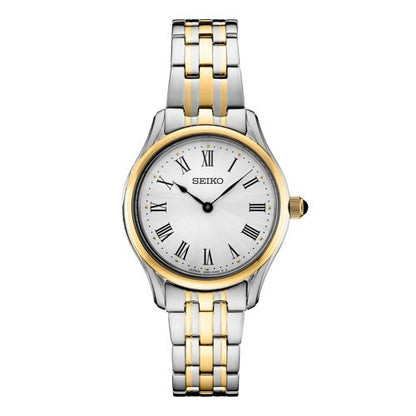 LADIES ESSENTIALS 2-TONE STAINLESS STEEL WATCH, SILVER