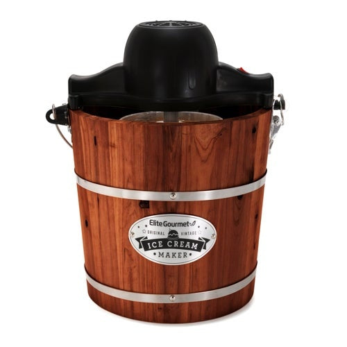 4QT OLD FASHIONED ELECTRIC ICE CREAM MAKER APPALACHIAN WALNUT