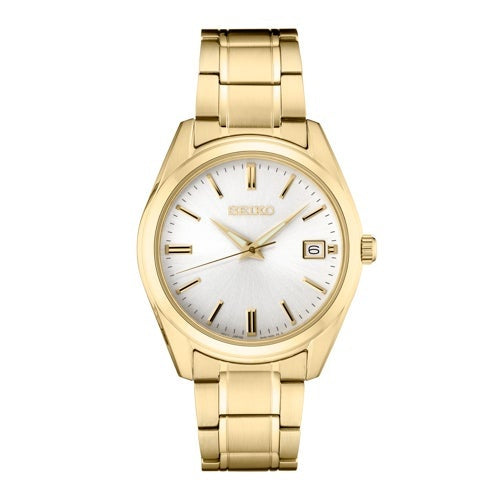 MENS ESSENTIALS GOLD-TONE STAINLESS STEEL WATCH WHITE DIAL