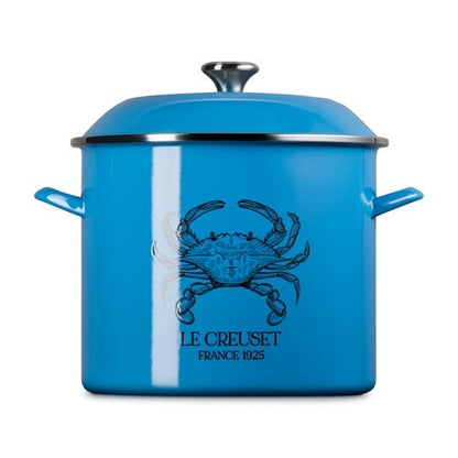 16QT ENAMEL ON STEEL BLUE CRAB STOCKPOT LIGHT MARSEILLE