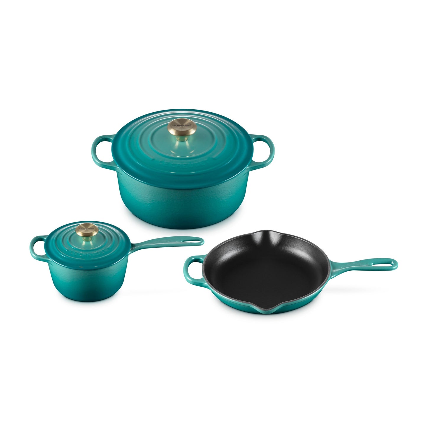 5PC SIGNATURE CAST IRON COOKWARE SET RIVIERA