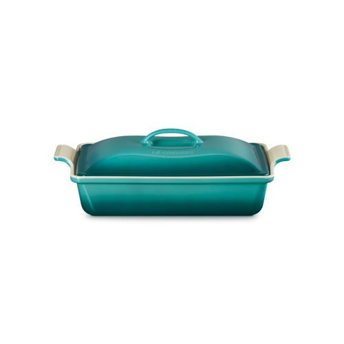 4QT HERITAGE STONEWARE COVERED RECTANGULAR CASSEROLE RIVIERA