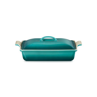 4QT HERITAGE STONEWARE COVERED RECTANGULAR CASSEROLE RIVIERA