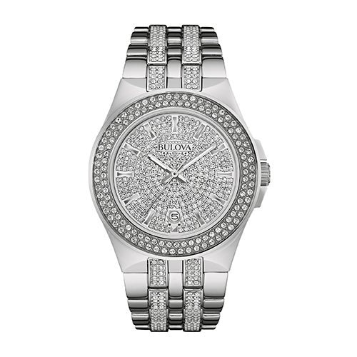 MEN'S PHANTOM CRYSTAL STAINLESS STEEL WATCH, CRYSTAL DIAL
