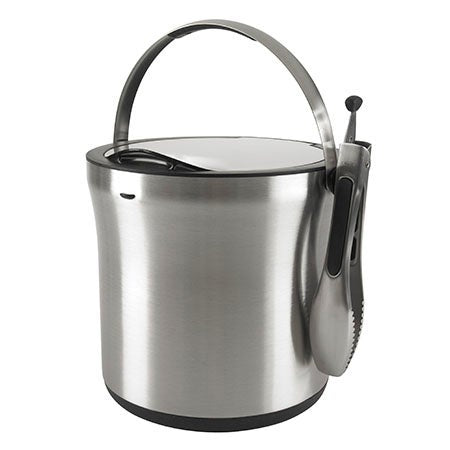 STEEL ICE BUCKET & TONGS SET