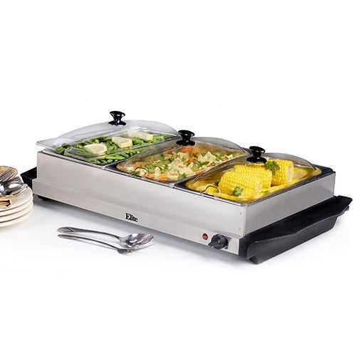 7.5QT TRIPLE BUFFET SERVER/WARMING PLATE