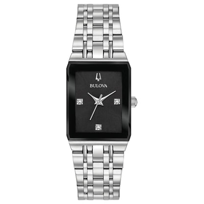 LADIES' QUADRA MODERN STAINLESS RECTANGLE WATCH, DIAL
