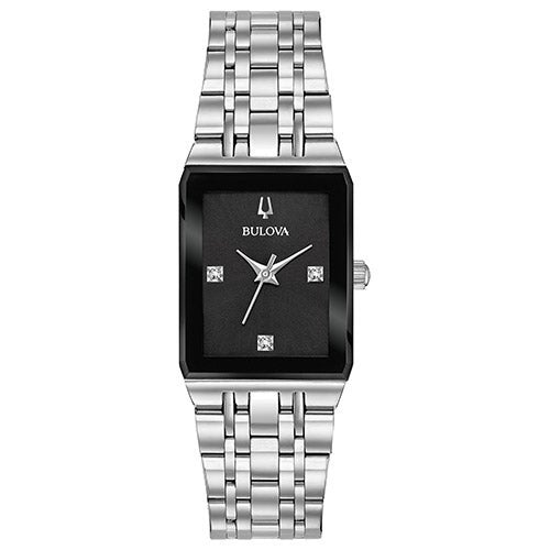 LADIES' QUADRA MODERN STAINLESS RECTANGLE WATCH, DIAL