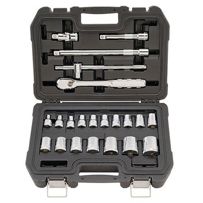 22PC 1/2" DRIVE METRIC SOCKET SET