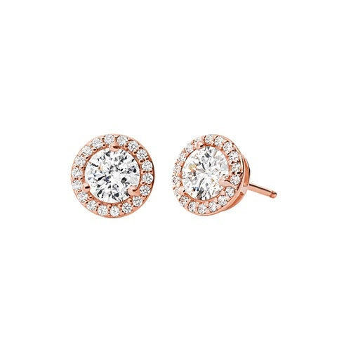 STERLING PAVE ROUND STUD EARRINGS