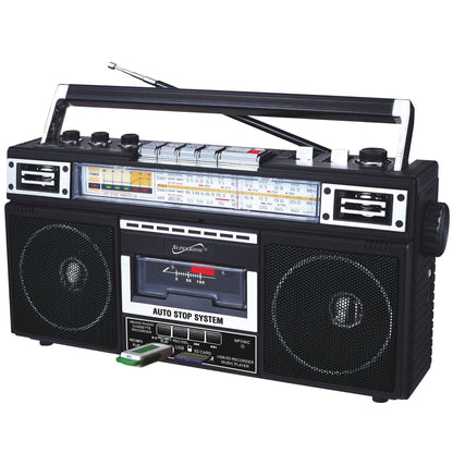 RETRO BLUETOOTH 4 BAND RADIO CASSETTE PLAYER