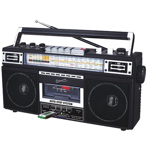 RETRO BLUETOOTH 4 BAND RADIO CASSETTE PLAYER