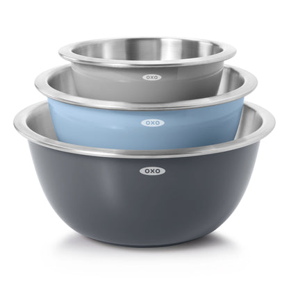 GOOD GRIPS 3PC STAINLESS STEEL MIXING BOWL SET