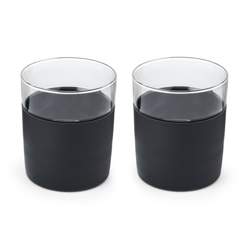 2pc Freezable Whiskey Glass Set Black