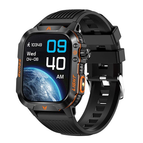 XploreEdge 2" Touchscreen Tactical  BT Smartwatch w/ Heart Rate Monitor Black