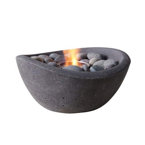 Wave Tabletop Fire Bowl Graphite
