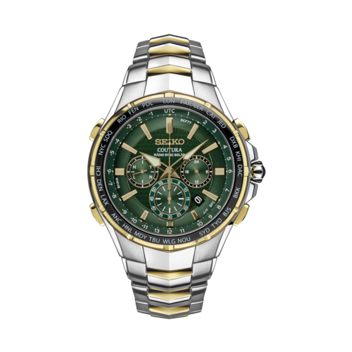 Seiko Men's Coutura Radio Sync Solar Chronograph Stainless Steel Watch