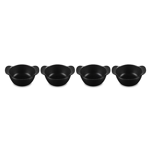 Set of 4 Gourmand Cast Iron Mini 0.3qt Cocottes Licorice