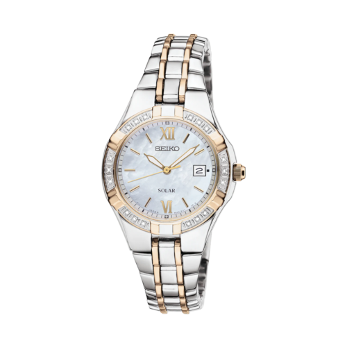 Seiko Ladies Diamonds Solar Stainless Steel Watch