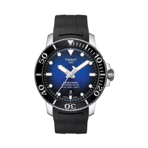 Tissot Seastar 1000 Black Rubber Strap Watch
