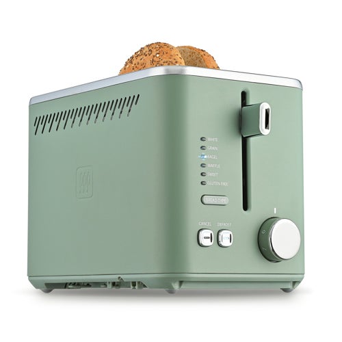 2 Slice Stainless Steel Toaster w/ 6 Bread Functions Green