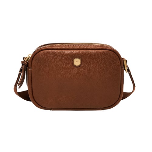 Danni Leather Crossbody Bag, Brown