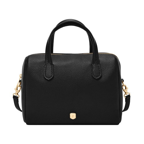Lainey Leather Satchel Black