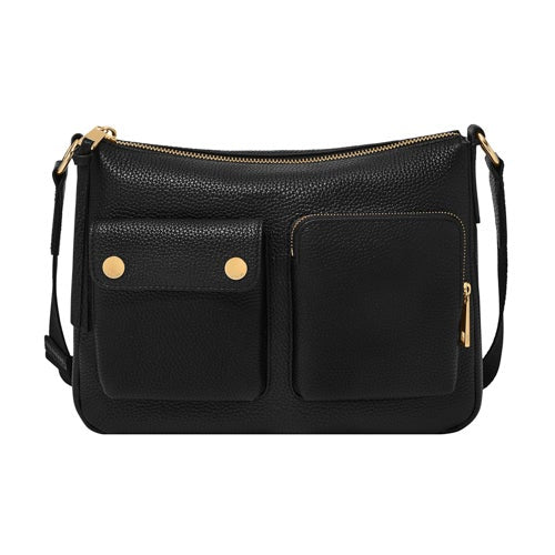 Maysen Leather Crossbody Bag, Black