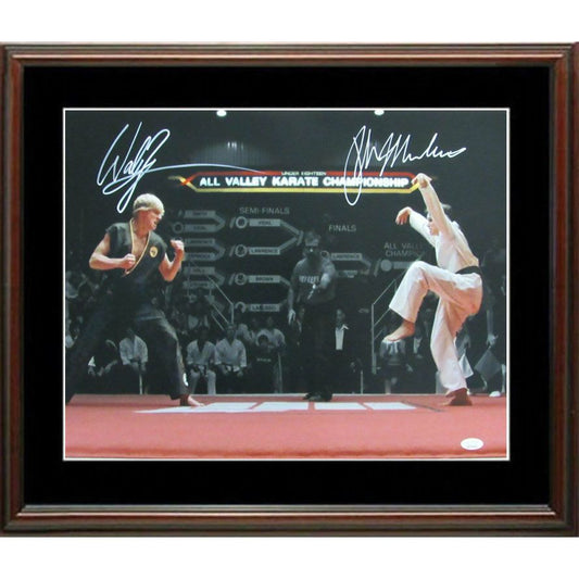 The Karate Kid - Ralph Macchio (Daniel) & William Zabka (Johnny) Autographed Framed Movie Display