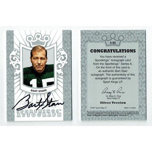 Bart Starr Autographed 2007 Sport Kings Silver Football Card
