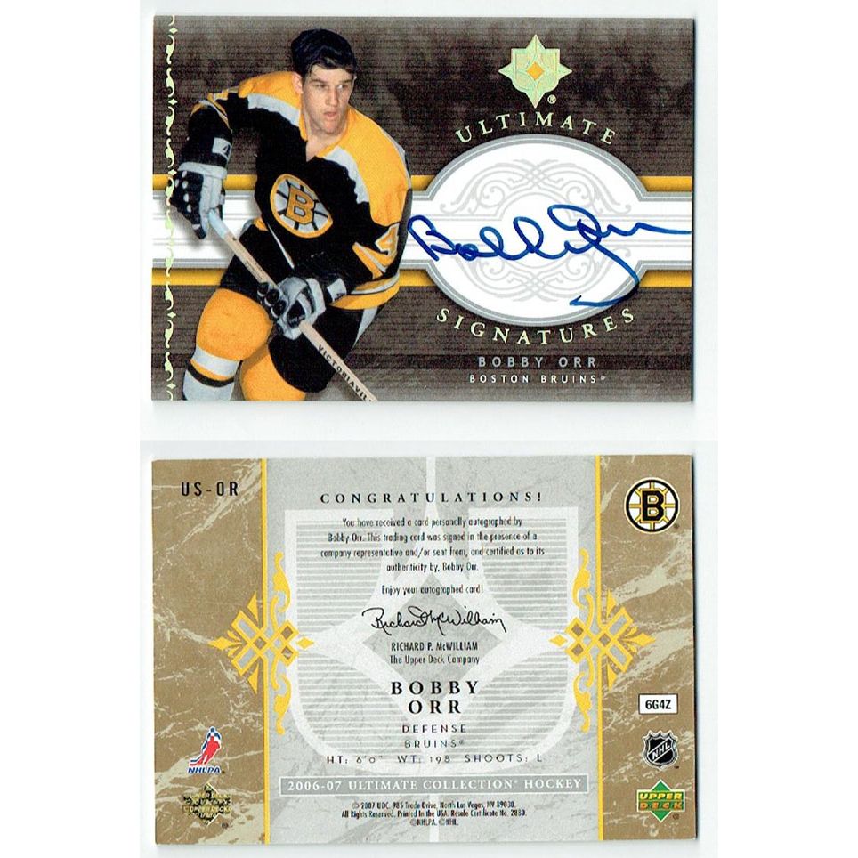 Bobby Orr Autographed 2006-07 Upper Deck Ultimate Signatures Hockey Card