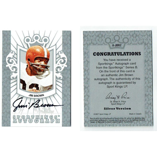Jim Brown Autographed 2007 Sport Kings Silver Football Card