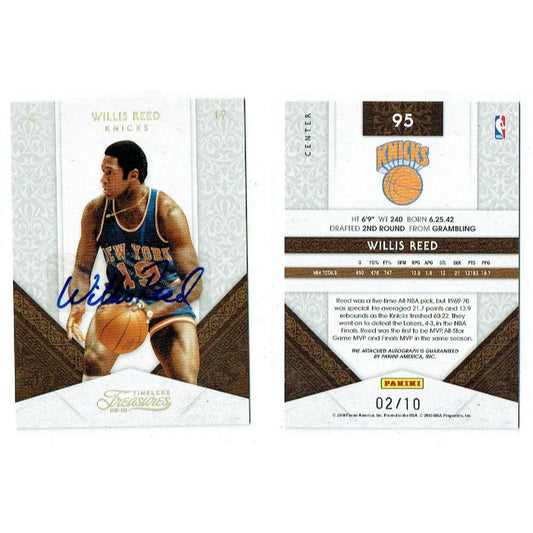 Willis Reed Autographed 2009-10 Panini Basketball Card #2/10